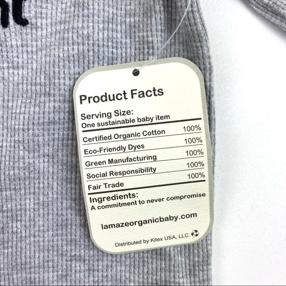 Lamaze Bright Shades Organic Onesie Gray Blue NB - Picture 6 of 9